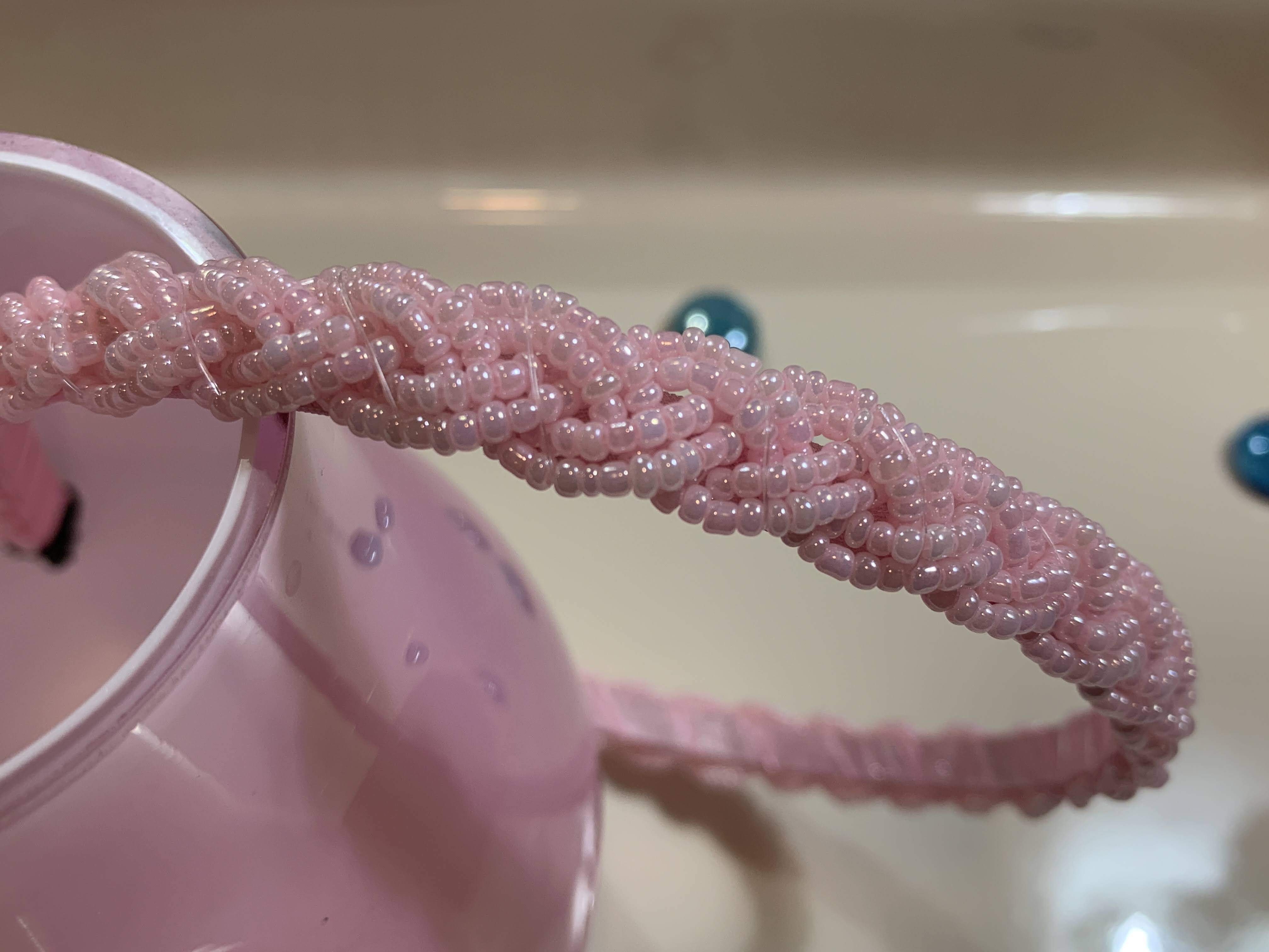 Glass Beads Headband - Pink Color