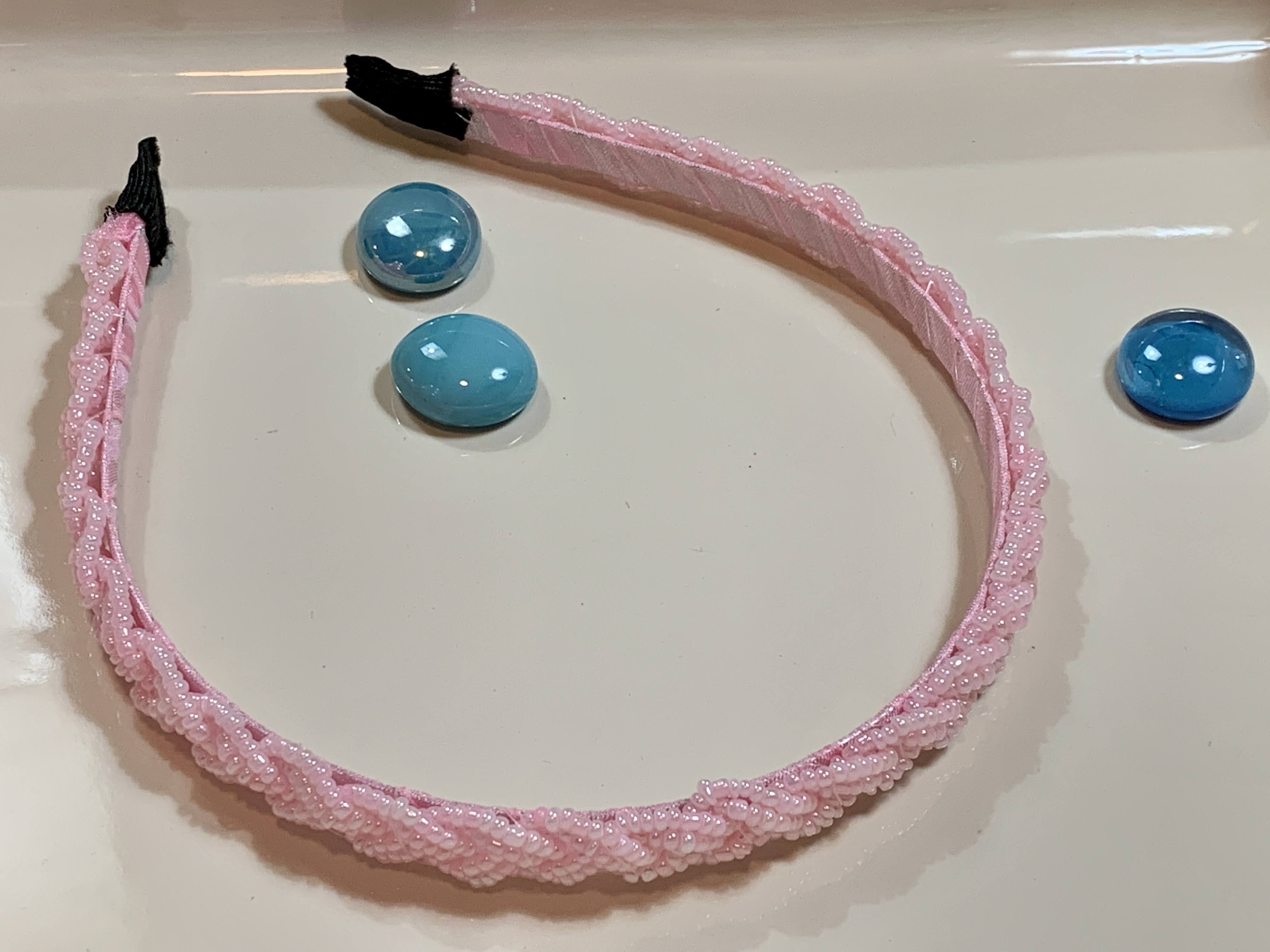 Glass Beads Headband - Pink Color