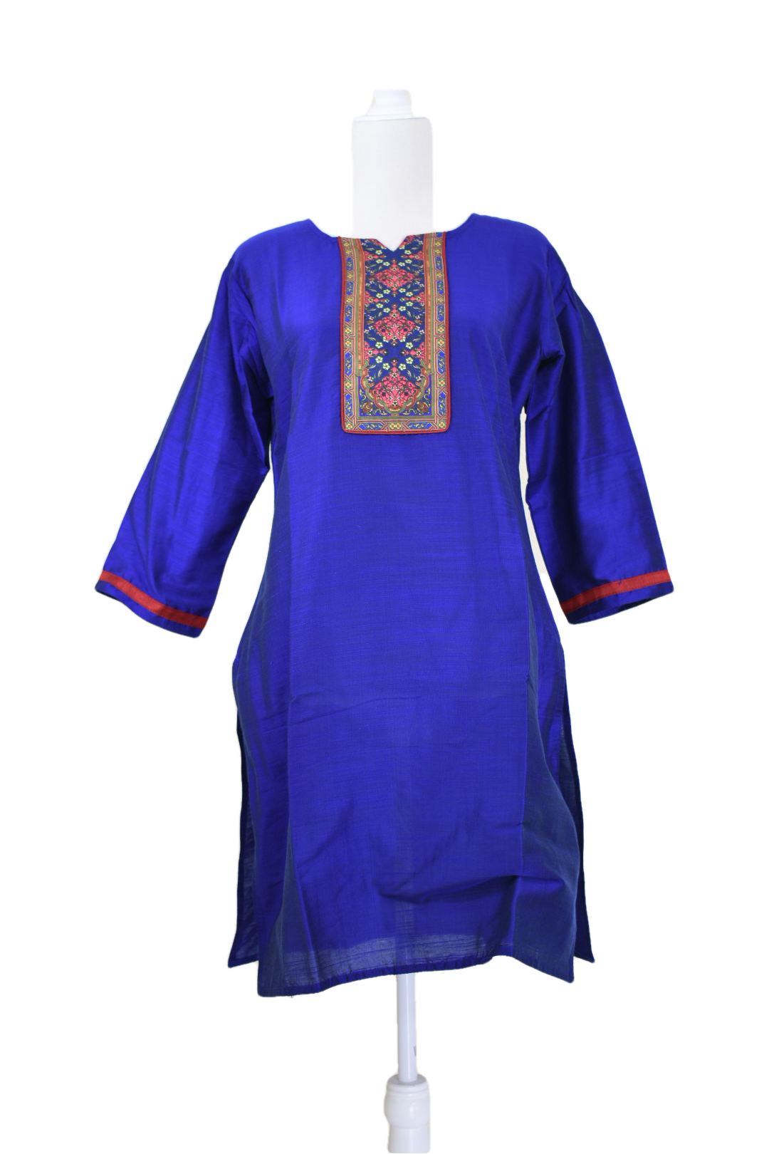 Royal Blue Color - Pure Raw Silk Kurti Size Small/Medium - 30/32