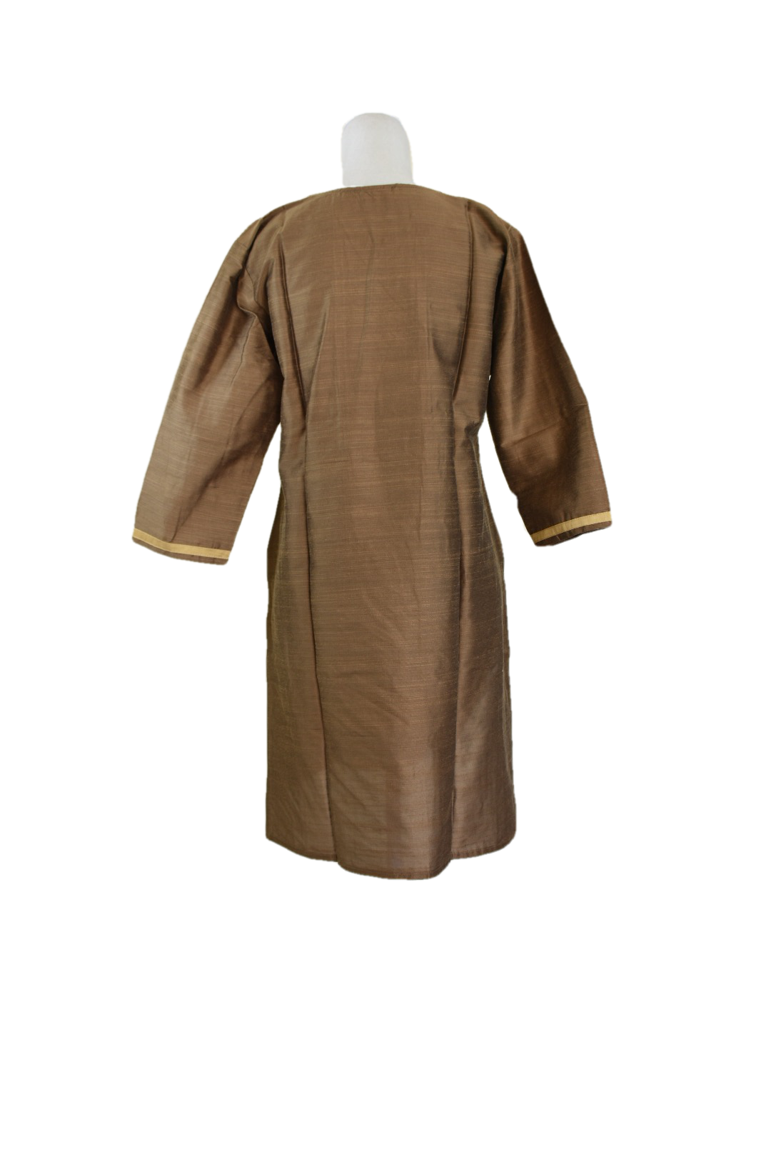 Rust Brown Color - Pure Raw Silk Kurti TunicSize Small/Medium - 30/32