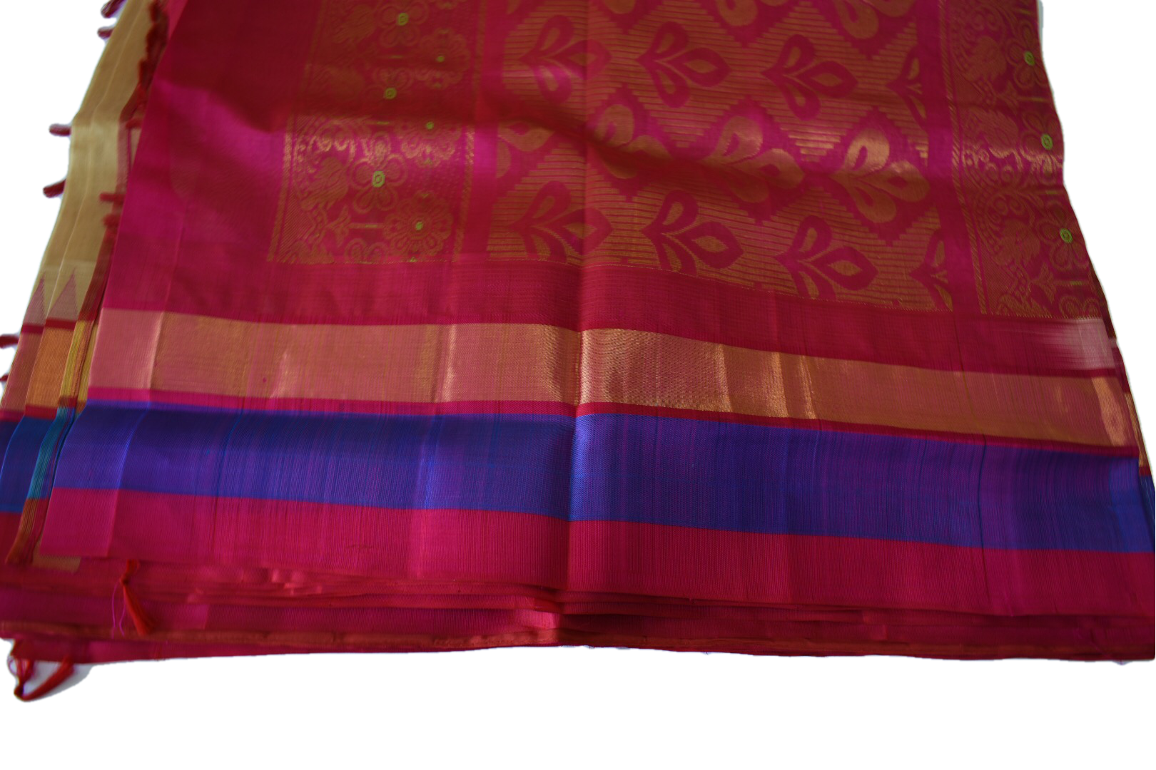 Sandalwood Brown Color - Silk Cotton Saree - Silk Zari Thread Work